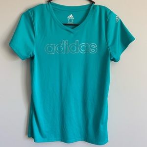 Blueish green Kids Adidas Climalite Shirt